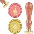 thumbnail image 1 of Wax Seal Stamp Duck Sealing Wax Stamps Animal Retro Wood Seal 25mm Removable Brass Wood Handle for Envelopes Invitations Wedding Embellishment Bottle Decoration Gold, 1 of 9
