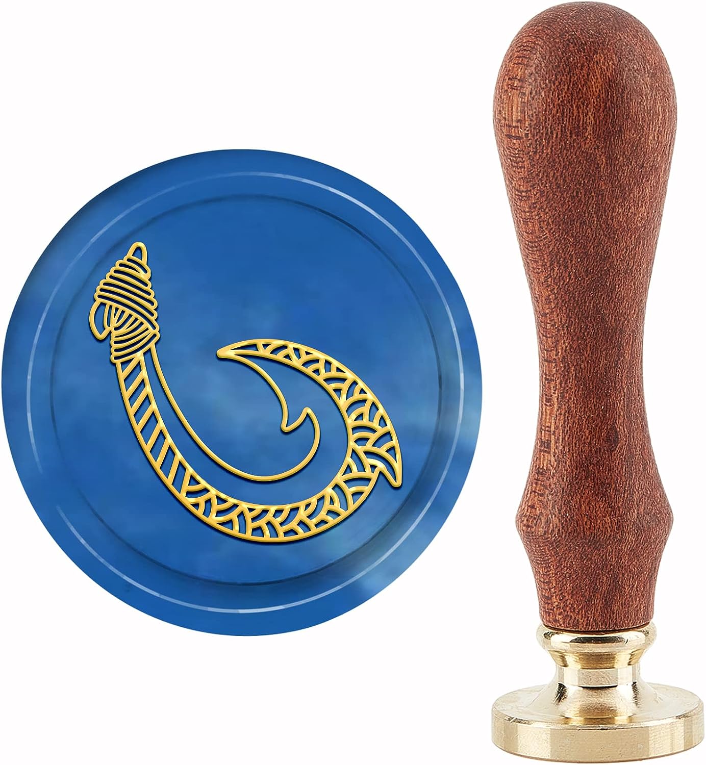 Brass Shells Dolphin Wax Seal Stamp Vintage Wax Sealing Stamps Retro 25mm Removable Brass Head... Seashell Wax Seal