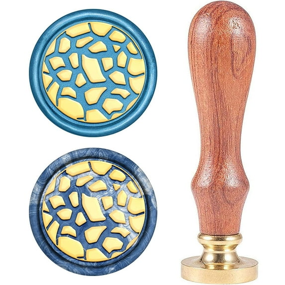 Wax Seal Stamp Flower Vintage Brass Head Wooden Handle Removable Sealing Wax Seal Stamp 26mm for Embellishment of Envelopes Wedding Invitations Wine Packages