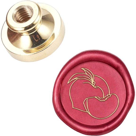 Wax Seal Stamp Head Peach Removable Sealing Brass Stamp Head for Creative Gift Envelopes Invitations Cards Decoration DIYDIY