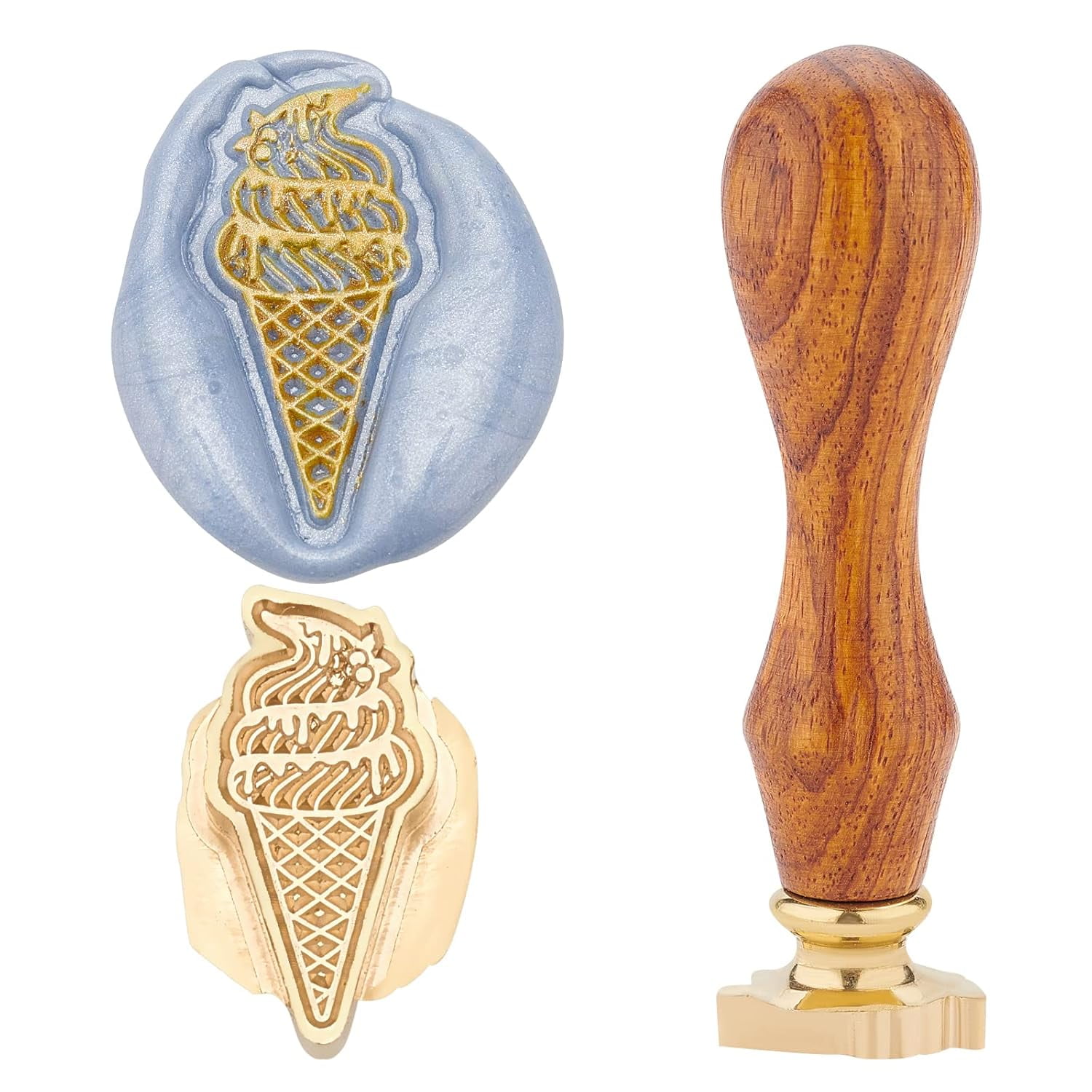 Wrapped Stamp Wax Seal Stamp Ice Cream Vintage Sealing Wax Stamps Removable Brass ...