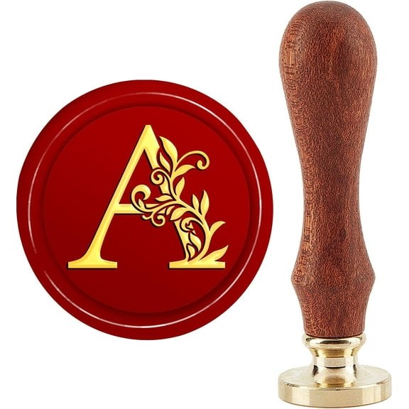 Wax Seal Stamp Initials A Classic Vintage Sealing Stamp 30mm/1.18inch Removable Brass Head Sealing Stamp with Wooden Handle for Gift Invitations Greeting Cards Wrap