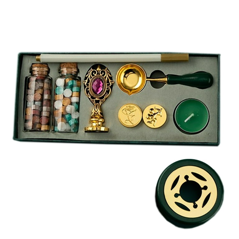 Wax Seal Stamp Kit with Gift Box, Wax Seal Beads with Wax Seal Stamp, Sealing  Wax Warmer, Wax Seal Metallic Pen and Envelope, Wax Seal Kit for Gift and  Decoration,G202948 
