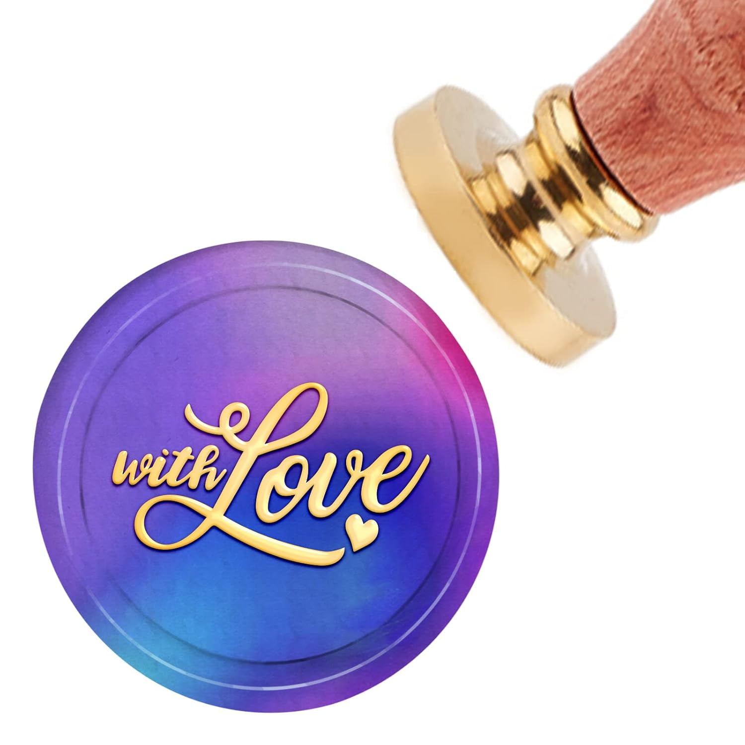Wrapped Stamp Wax Seal Stamp with Love Vintage Sealing Wax Stamps Words 30mm ...
