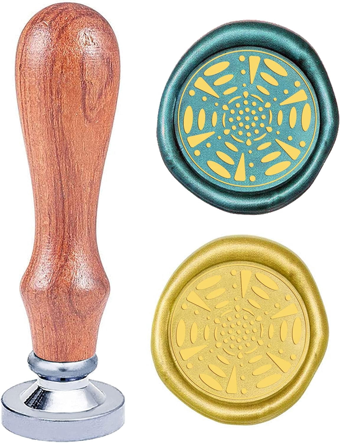 Afobby Flower Wax Seal Stamp Kit - Removable Brass Head & Rosewood Handle, 25mm Four Leaf Clover Design For Invitations - View #6