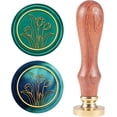 thumbnail image 1 of Wax Seal Stamp Tulip Vintage Sealing Wax Stamps Flower 25mm Removable Brass Head Sealing Stamp with Wooden Handle for Halloween Wedding Invitations Christmas Xmas Thanksgiving Party Gift Wrap, 1 of 9