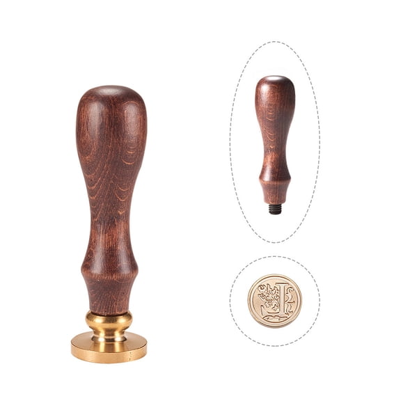 Wax Seal Stamp Vintage Retro Brass Head Wooden Handle Al abet Letter L Initial Wax Classic Sealing StampDIY