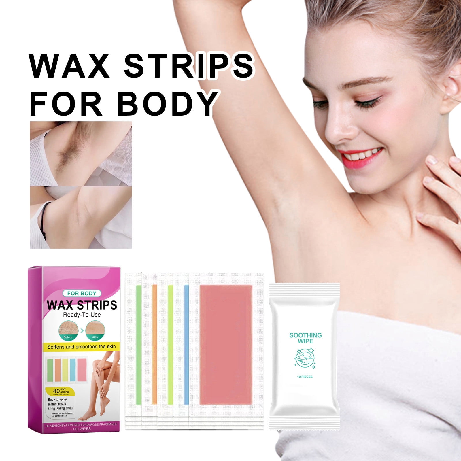 Wax Strips For Body Peach Fuzz Remover Disposable Cold Wax Medium Soft