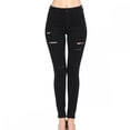 thumbnail image 1 of Wax Womens High-Rise Slash Destructed Skinny Jeans BLK-1, 1 of 3