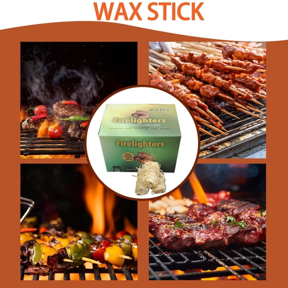 Wax Wood Stick Igniter Fire Starter Coil, Quick-Ignition Charcoal Firelighter Rope for Outdoor Camping, BBQ Grilling and Chimney Stove Tool(1)
