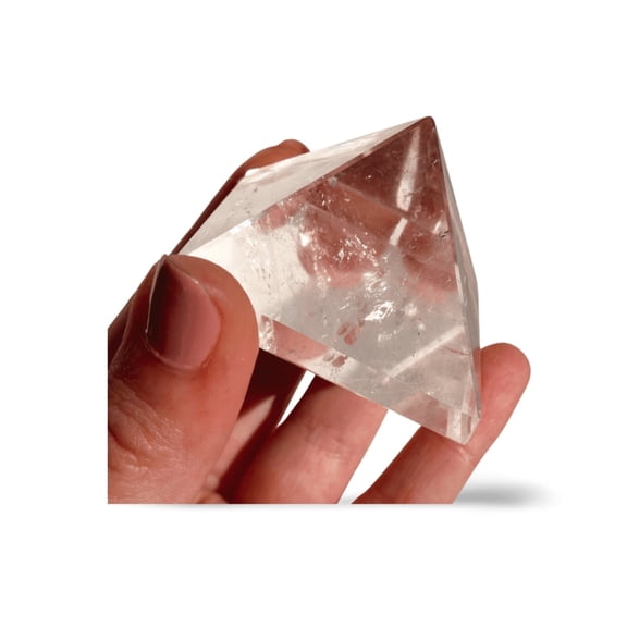 Clear Quartz Crystal Pyramid - 2" Precision Cut Geometric Decor