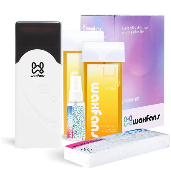 Roll on Wax Kit,Roll on Wax Warmer, with 2 Wax Roller,Depilatory Hair Wax Removal for Body Hair, Legs, Arms,Wax Roller Machine