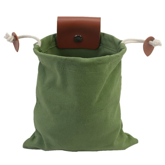 Waxed Canvas Foraging Bag, Collapsible Multi-Purpose Picking Bag With Water Resistant Finish, Ideal For Outdoor Camping, Gardening And Orchard Activities, Adjustable Shoulder
