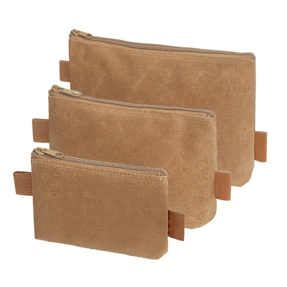 Waxed Canvas Tool Pouches 3 Pack for Efficient Hardware Storage Tool Organizers