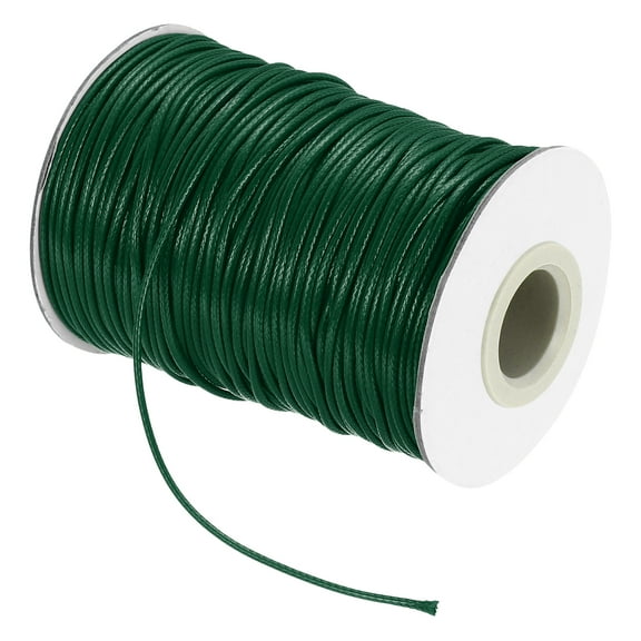 Waxed Cord 1.5mm Waxed Thread 87 Yard Wax String Leather Cord (Dark Green)