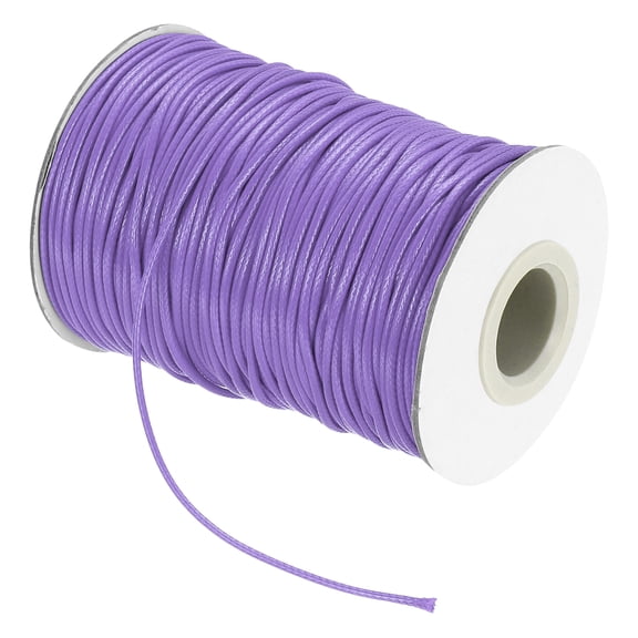 Uxcell Waxed Cord 1.5mm Waxed Thread 87 Yard Wax String Leather Cord for Bracelet Making, Necklaces, Beading, Jewelry Making and DIY Crafts(Light Purple)
