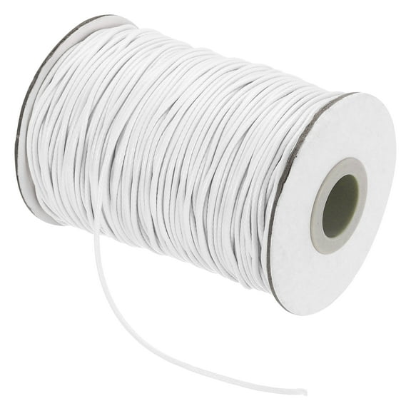 Waxed Cord 1.5mm Waxed Thread 87 Yard Wax String Leather Cord (White)