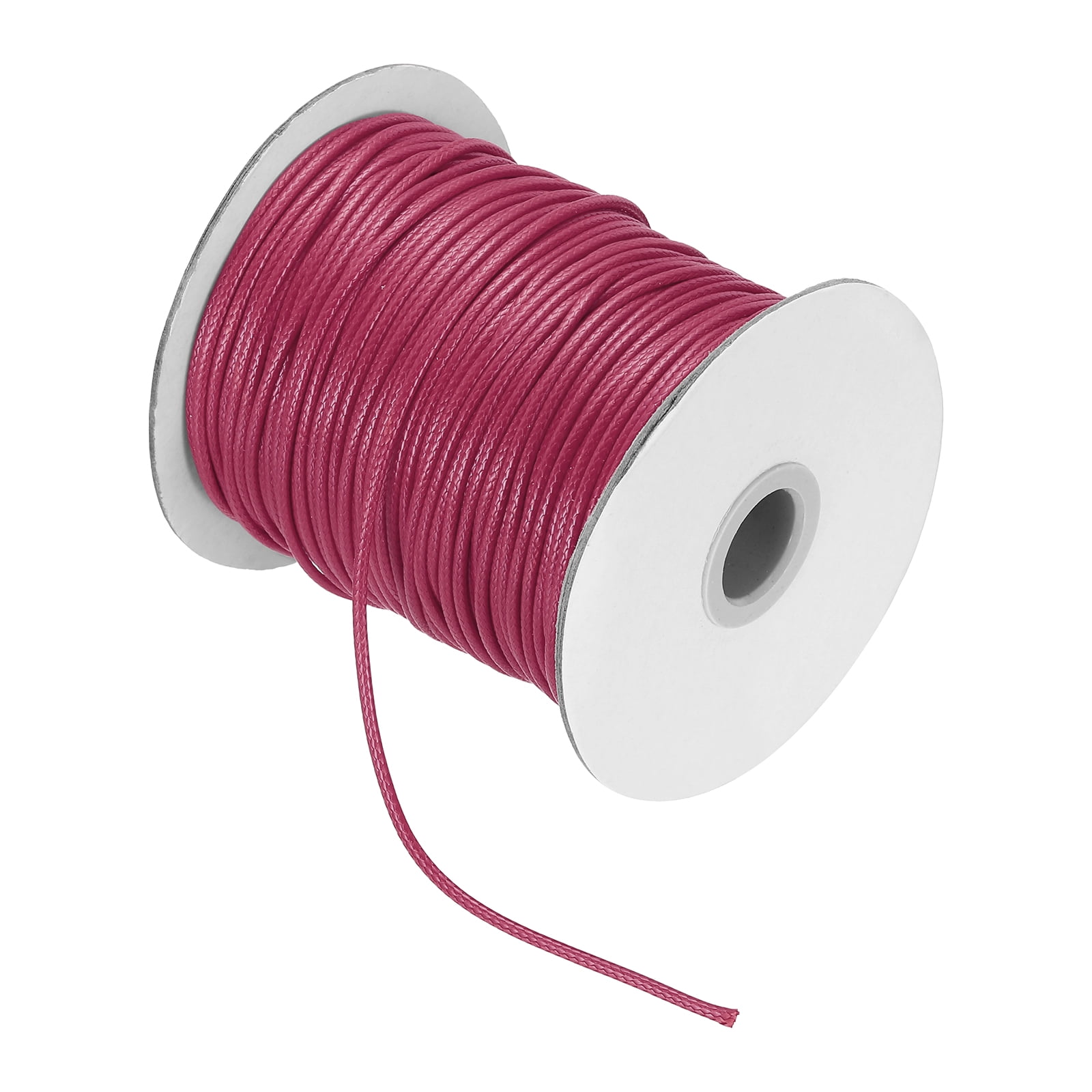 Waxed Cord 2.5mm Waxed Thread 87 Yard Wax String Leather Cord for Bracelet Making, Necklaces, Beading, Jewelry Making and DIY Crafts(Dark Pink)