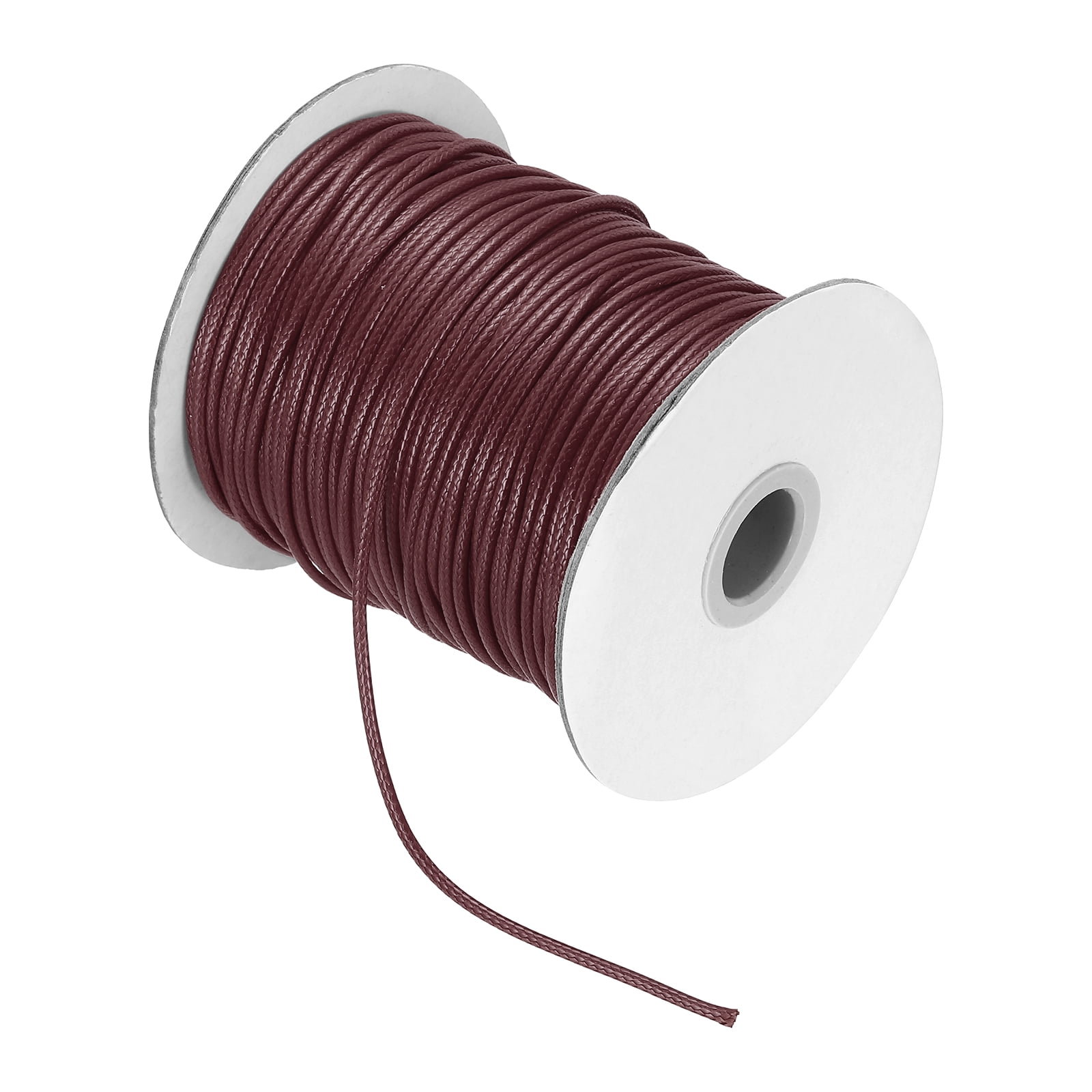 Waxed Cord 2.5mm Waxed Thread 87 Yard Wax String Leather Cord for Bracelet Making, Necklaces, Beading, Jewelry Making and DIY Crafts(Dark Red)