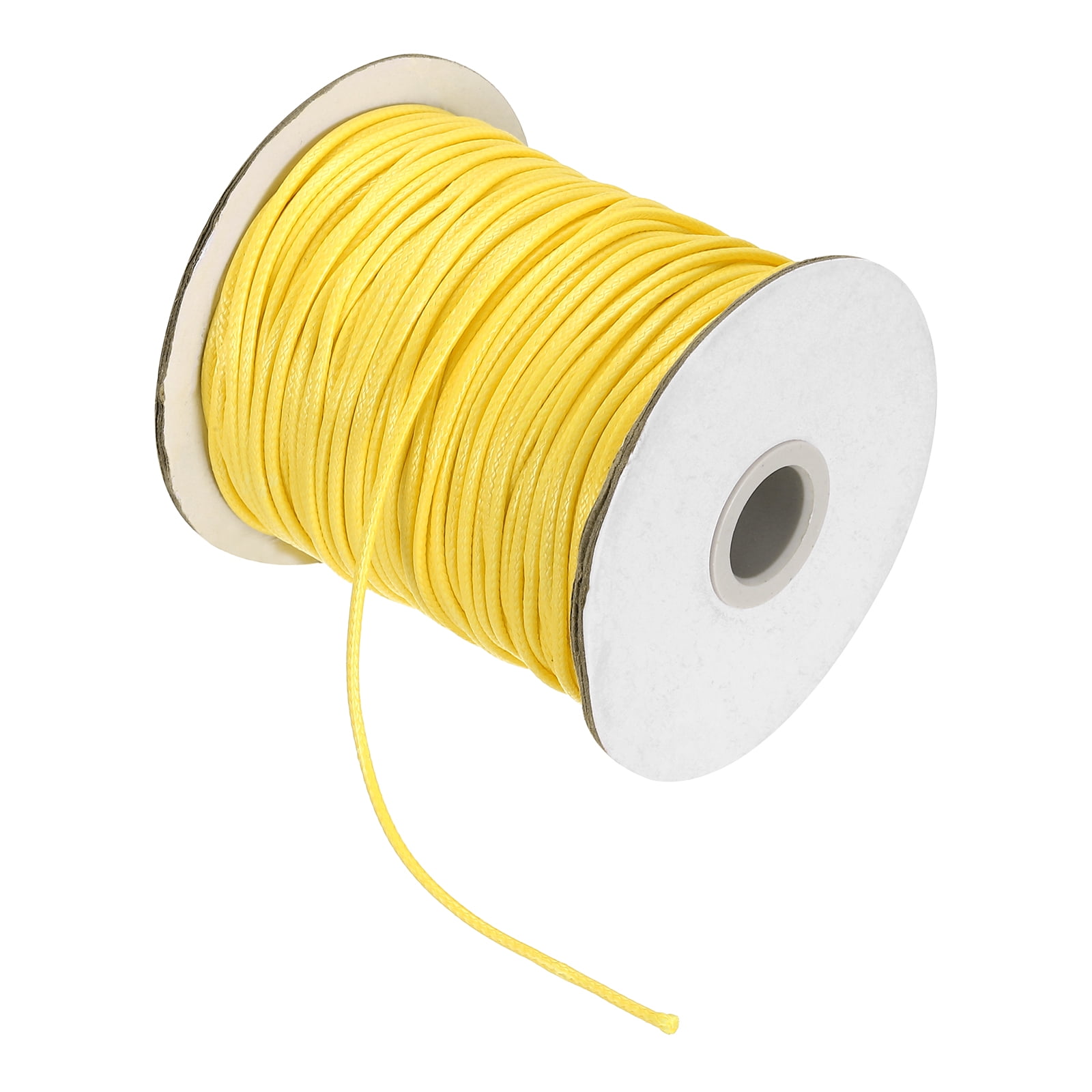 Waxed Cord 2.5mm Waxed Thread 87 Yard Wax String Leather Cord for Bracelet Making, Necklaces, Beading, Jewelry Making and DIY Crafts(Light Yellow)