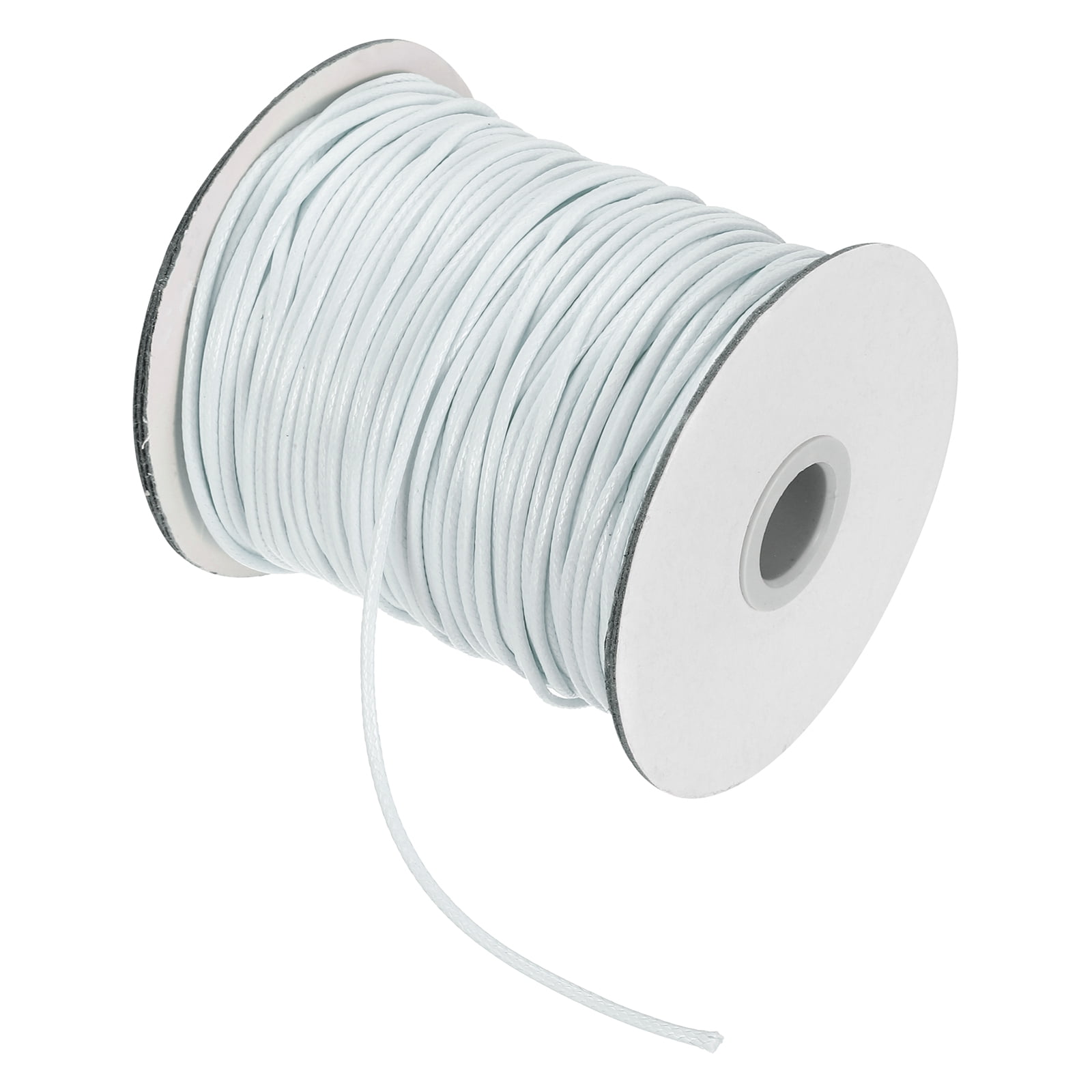Waxed Cord 2.5mm Waxed Thread 87 Yard Wax String Leather Cord for Bracelet Making, Necklaces, Beading, Jewelry Making and DIY Crafts(Milk White)