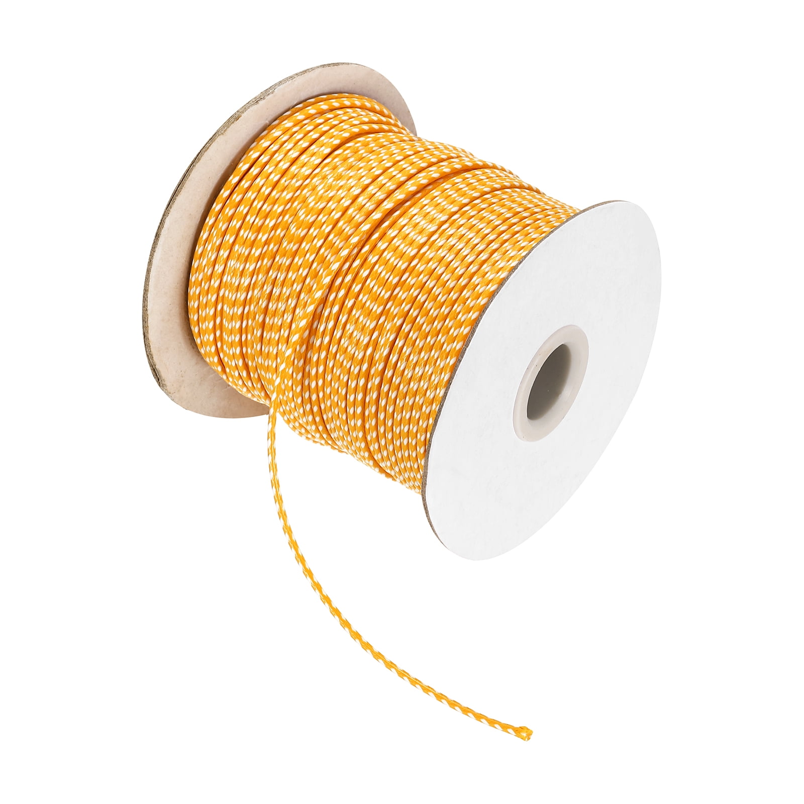 Waxed Cord 2mm Waxed Thread 87 Yard Wax String Leather Cord for Bracelet Making, Necklaces, Beading, Jewelry Making and DIY Crafts(Golden Yellow/White)