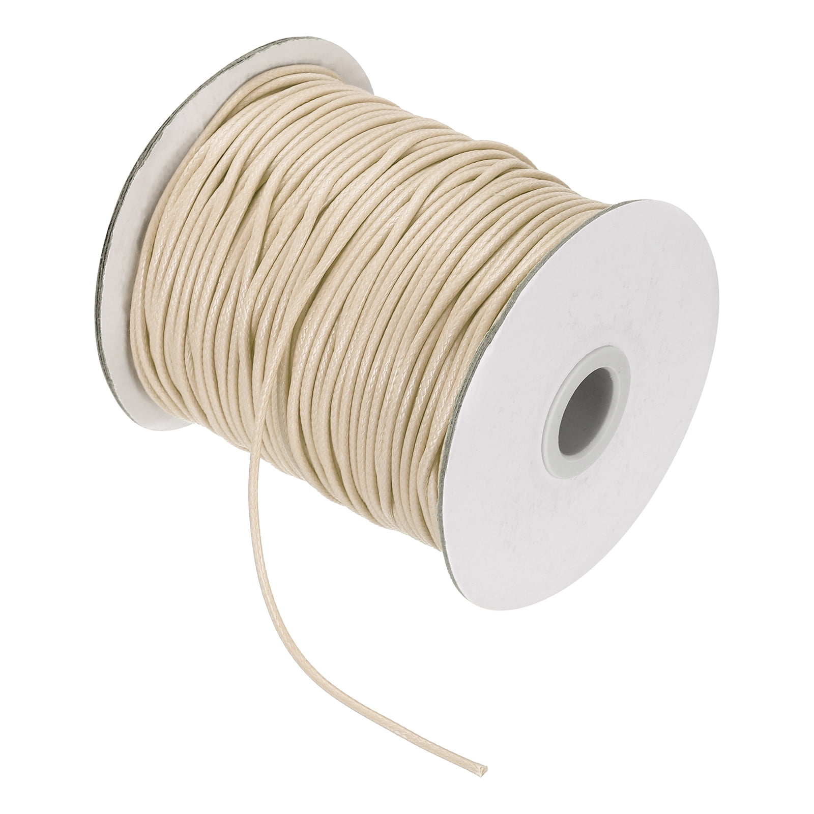 Waxed Cord 2mm Waxed Thread 87 Yard Wax String Leather Cord for Bracelet Making, Necklaces, Beading, Jewelry Making and DIY Crafts(Bright White)