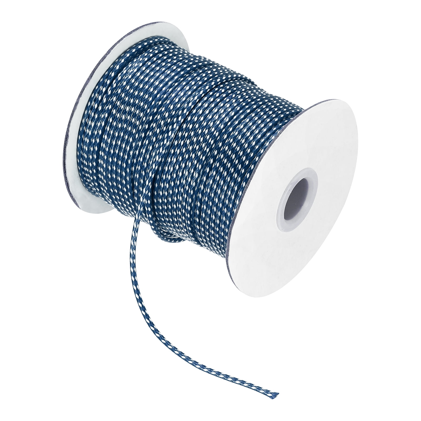 Waxed Cord 2mm Waxed Thread 87 Yard Wax String Leather Cord for Bracelet Making, Necklaces, Beading, Jewelry Making and DIY Crafts(Dark Blue/White)