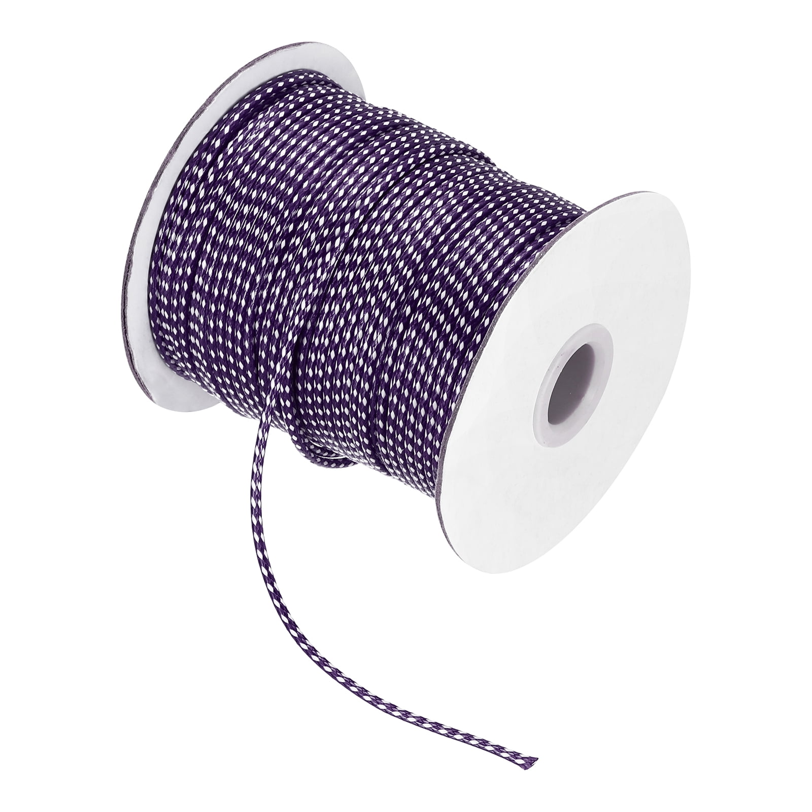 Waxed Cord 2mm Waxed Thread 87 Yard Wax String Leather Cord for Bracelet Making, Necklaces, Beading, Jewelry Making and DIY Crafts(Dark Purple/White)