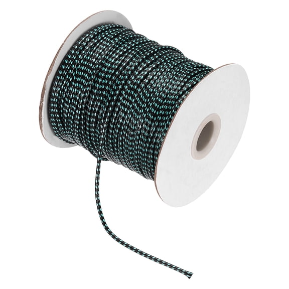 Waxed Cord 2mm Waxed Thread 87 Yard Wax String Leather Cord for Bracelet Making, Necklaces, Beading, Jewelry Making and DIY Crafts(Light Blue/Black)