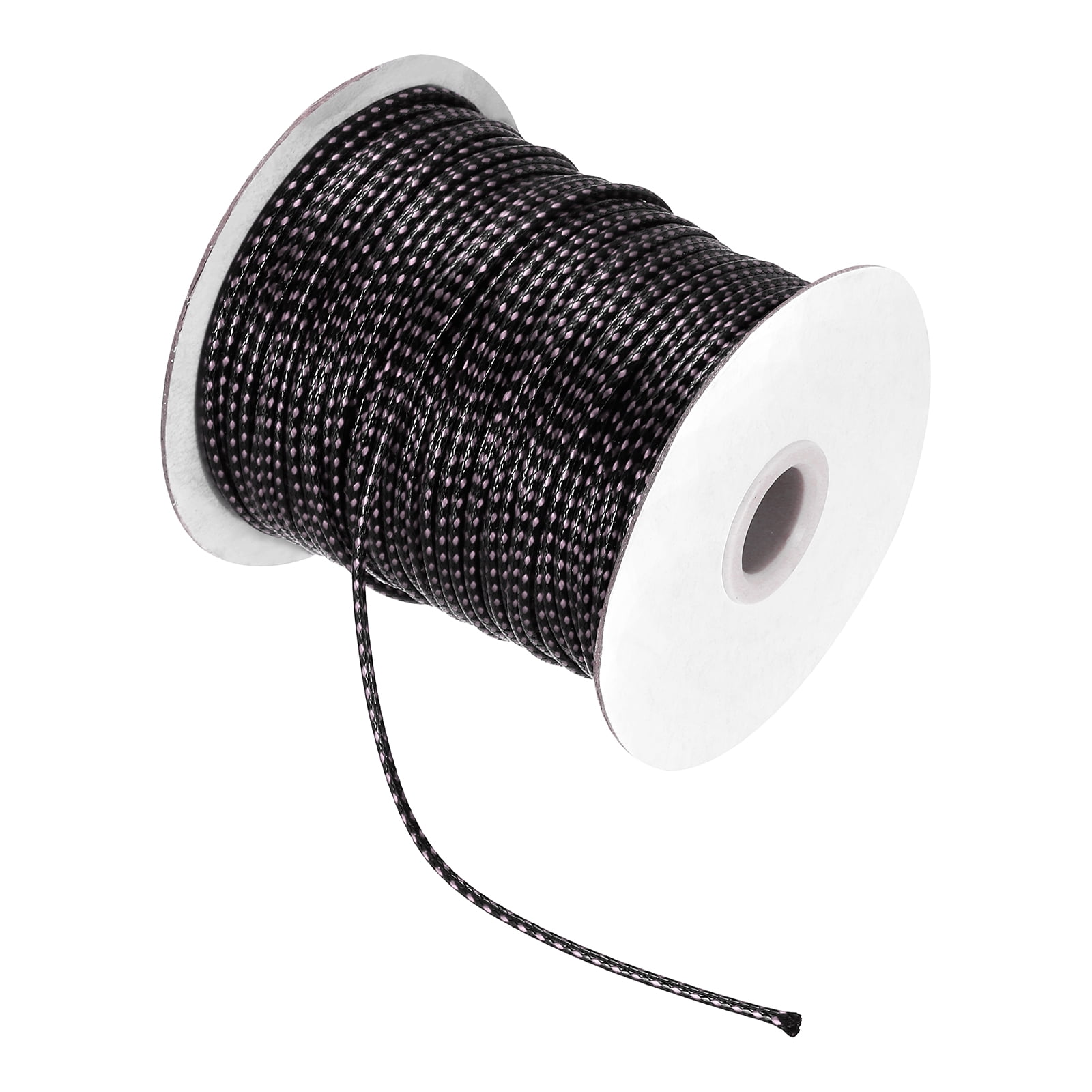 Waxed Cord 2mm Waxed Thread 87 Yard Wax String Leather Cord for Bracelet Making, Necklaces, Beading, Jewelry Making and DIY Crafts(Light Pink/Black)