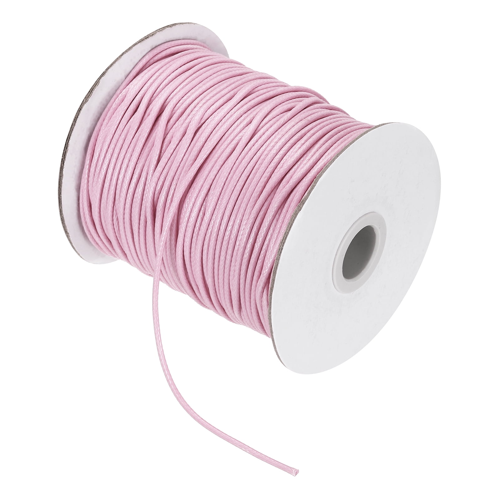Waxed Cord 2mm Waxed Thread 87 Yard Wax String Leather Cord for Bracelet Making, Necklaces, Beading, Jewelry Making and DIY Crafts(Light Pink)