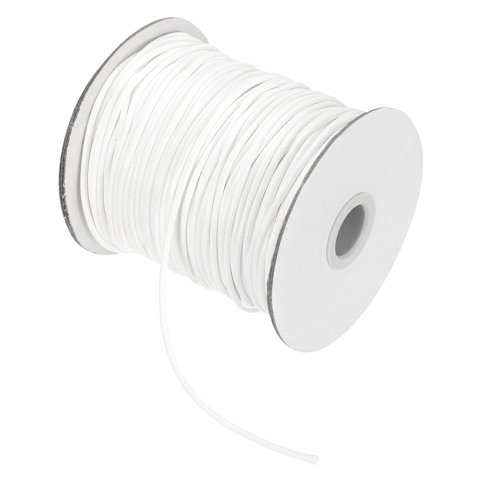 Waxed Cord 2mm Waxed Thread 87 Yard Wax String Leather Cord for Bracelet Making, Necklaces, Beading, Jewelry Making and DIY Crafts(White)