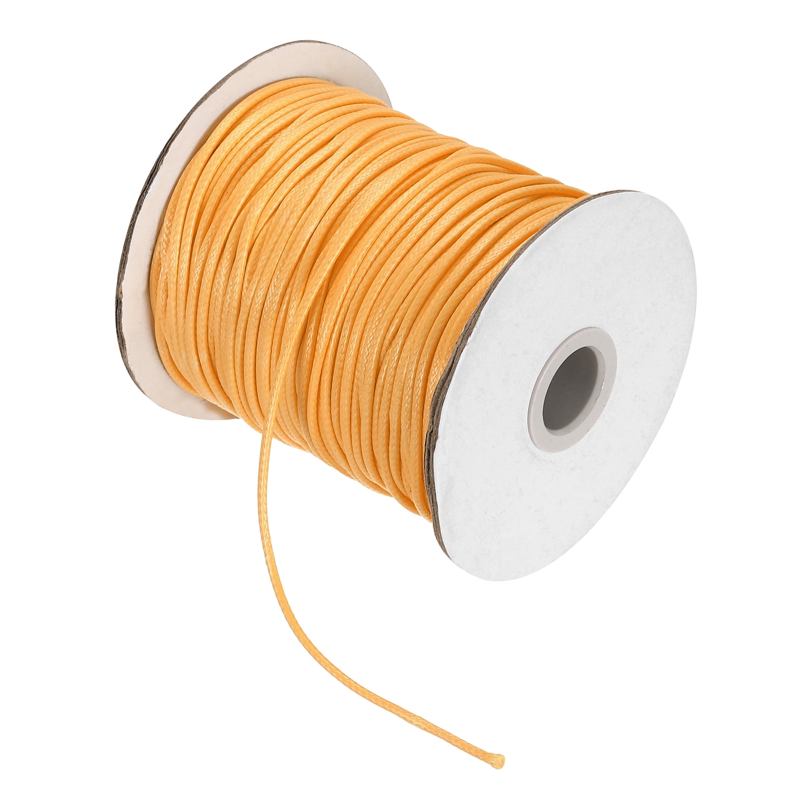 Waxed Cord 2mm Waxed Thread 87 Yard Wax String Leather Cord for Bracelet Making, Necklaces, Beading, Jewelry Making and DIY Crafts(Yellow)