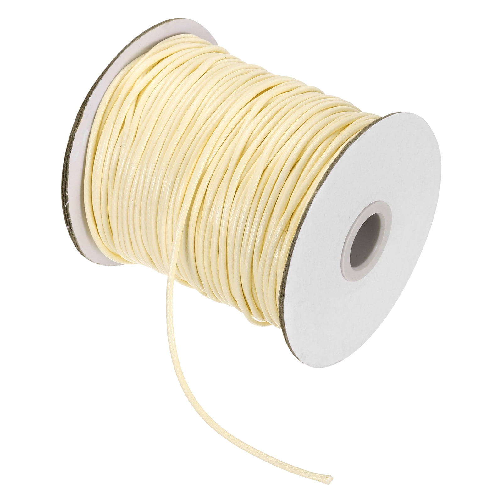 Waxed Cord 3.5mm Waxed Thread 44 Yard Wax String Leather Cord for Bracelet Making, Necklaces, Beading, Jewelry Making and DIY Crafts(Beige)