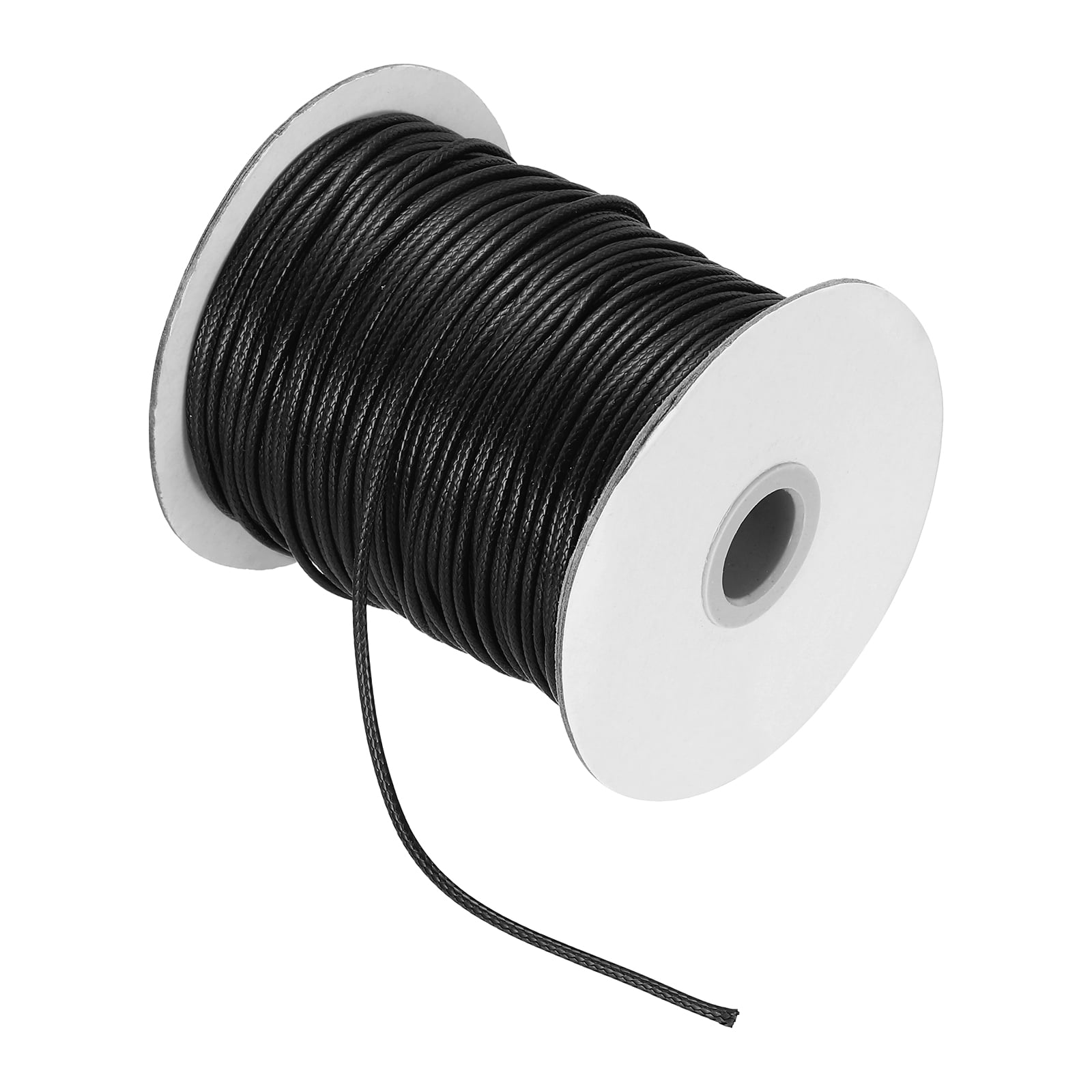 Waxed Cord 3.5mm Waxed Thread 44 Yard Wax String Leather Cord for Bracelet Making, Necklaces, Beading, Jewelry Making and DIY Crafts(Black)