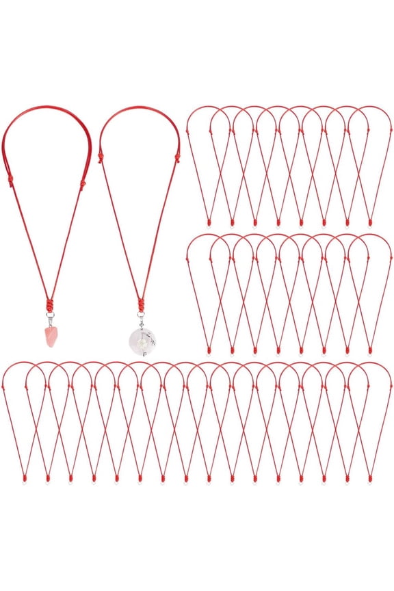 Waxed Cord Necklace 36pcs Necklace String Rope Adjustable Necklaces With Metal Ring