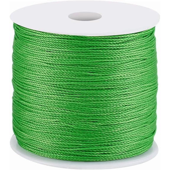 Waxed Cord Waxed Polyester Threads Wax Cord Waxed Beading String Twine for DIY Bracelet Necklaces Dreamcatcher Jewelry Making Macrame Sewing Project (Green) Lime Green