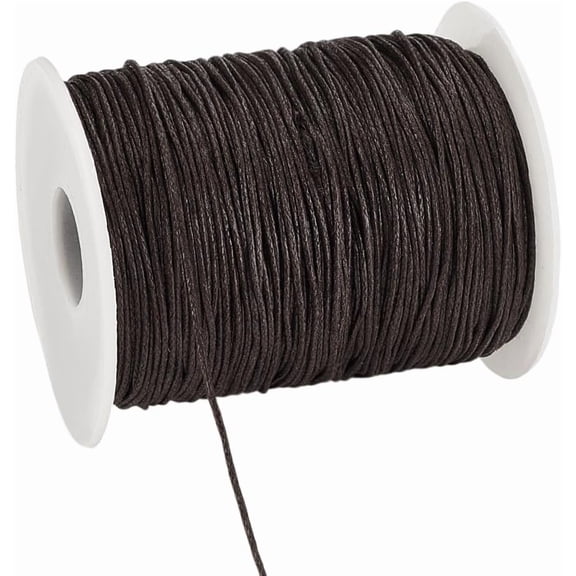 Waxed Cotton Thread Cords Coconut Brown 1mm 176yards/roll