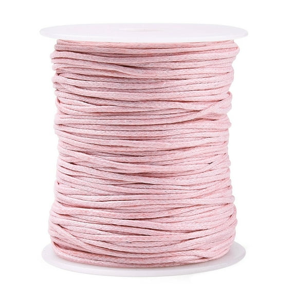 Waxed Cotton Thread Cords Pink 1.5mm about 100yards/roll(300 feet/roll)