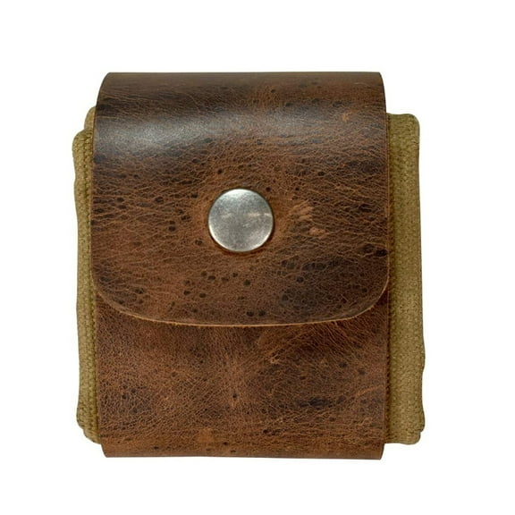 Waxed Leather and Canvas Fruit Picking Bag Outdoor Foraging Pouch Waist Hanging Tool Bag Storage Bags Organizer for Hiking Camping Brown