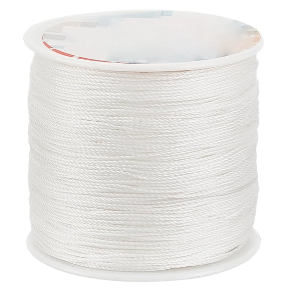 Waxed Polyester Cord 0.5mm Round, 116 Yards White Beading String, Jewelry Making Thread, Macrame Supplies, for Crafting, Leather Sewing, Binding, Wrapping, Knotting