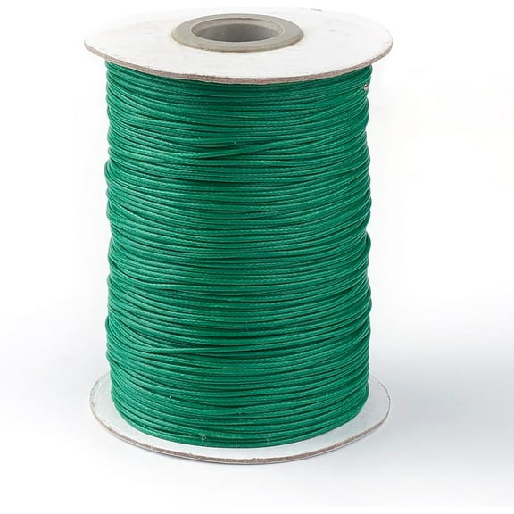 Waxed Polyester Cord 1mm x 85 Yards Green Ideal for DIY Bracelets Necklaces Macrame
