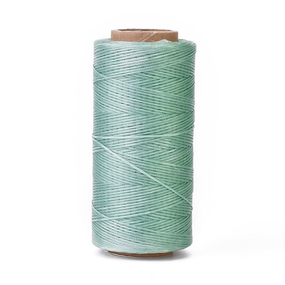 Waxed Polyester Cord Micro Macrame Cord Waxed Sewing Thread Flat Aquamarine 0.8mm 284.33 yards(260m)/roll