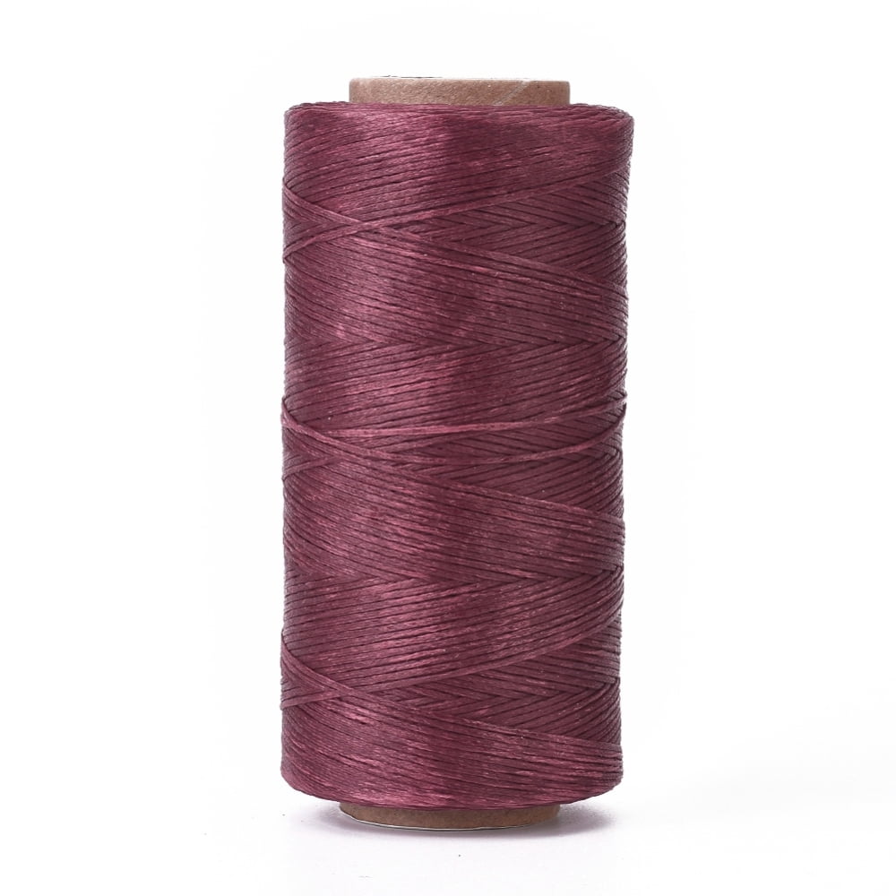 Waxed Polyester Cord Micro Macrame Cord Waxed Sewing Thread Flat Medium Violet Red 0.8mm about 284.33 yards(260m)/roll