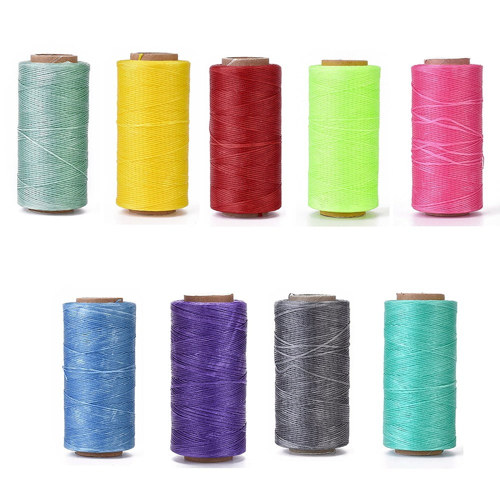 Waxed Polyester Cord Micro Macrame Cord Waxed Sewing Thread Flat Mixed color 0.8mm about 284.33 yards(260m)/roll