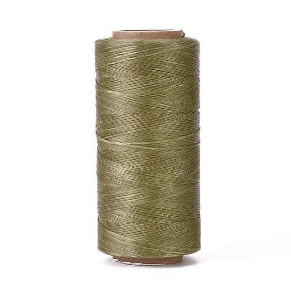 Waxed Polyester Cord Micro Macrame Cord Waxed Sewing Thread Flat Olive 0.8mm 284.33 yards(260m)/roll