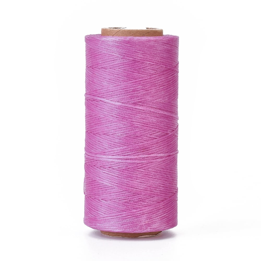 Waxed Polyester Cord Micro Macrame Cord Waxed Sewing Thread Flat Orchid 0.8mm about 284.33 yards(260m)/roll