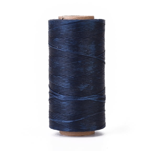 Waxed Polyester Cord Micro Macrame Cord Waxed Sewing Thread Flat Prussian Blue 0.8mm 284.33 yards(260m)/roll