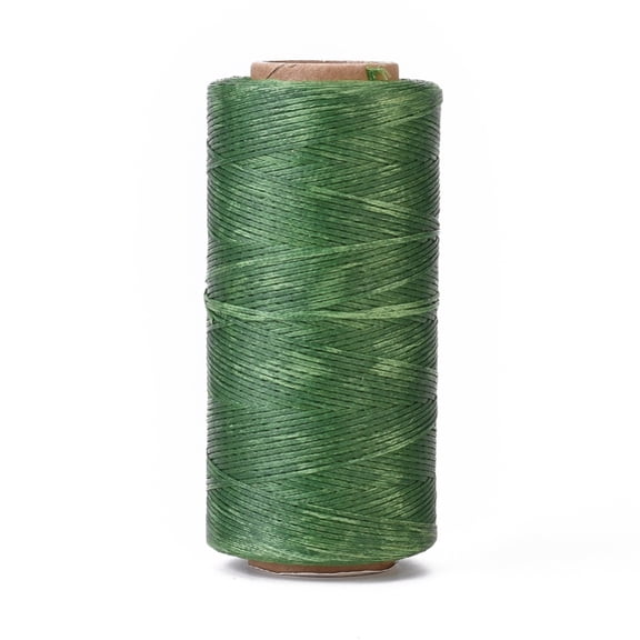Waxed Polyester Cord Micro Macrame Cord Waxed Sewing Thread Flat Sea Green 0.8mm 284.33 yards(260m)/roll